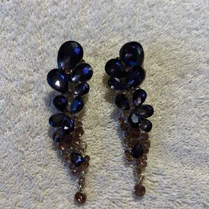 Purple drop earrings